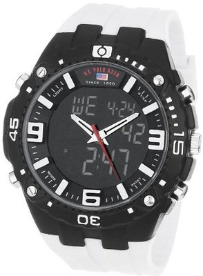 U.S. Polo Assn. Sport US9176 White Silicone Analog Digital