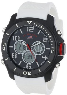 U.S. Polo Assn. Sport US9184 White Silicone Analog Digital