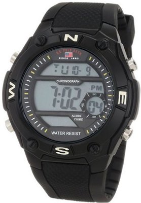 U.S. Polo Assn. Sport US9212 Black Silicone Digital