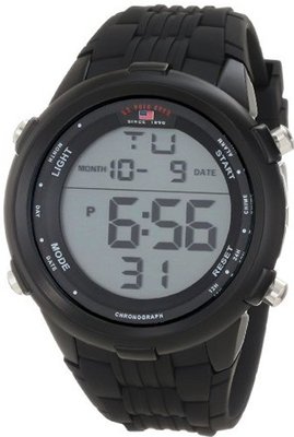 U.S. Polo Assn. Sport US9219 Black Silicone Digital