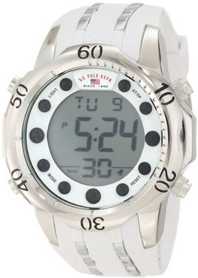 U.S. Polo Assn. Sport US9224 White Silicone Digital