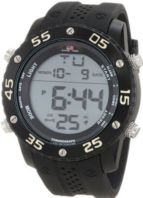 U.S. Polo Assn. Sport US9225 Black Silicone Digital