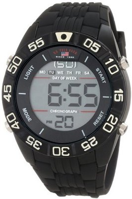 U.S. Polo Assn. Sport US9227 Black Silicone Digital