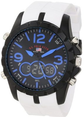 U.S. Polo Assn. Sport US9240 White Analog Digital Strap
