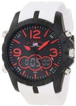 U.S. Polo Assn. Sport US9242 White Analog Digital Strap