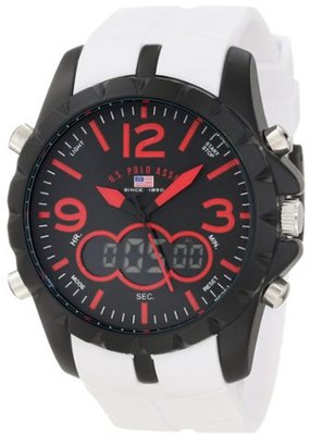 U.S. Polo Assn. Sport US9242 White Analog Digital Strap