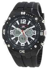 U.S. Polo Assn. Sport US9273 Black Analog-Digital Rubber Strap