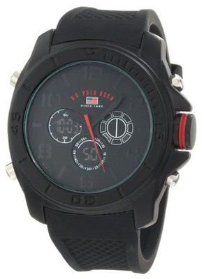 U.S. Polo Assn. Sport US9274 Black Analog-Digital Rubber Strap