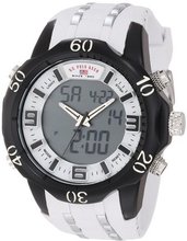 U.S. Polo Assn. Sport US9275 White Analog-Digital Rubber Strap