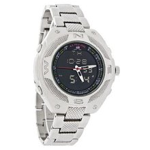 U.S. Polo Analog Digital Alarm Quartz Chronograph Silver US8175