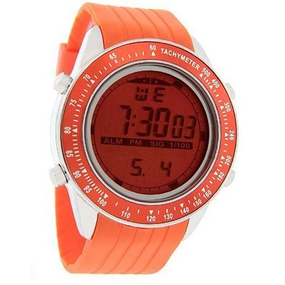 U.S. Polo Assn XL Orange Dial Rubber Band Digital Quartz US9063
