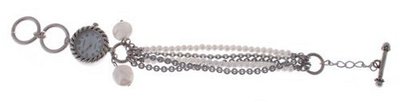Louifrey Ladies Quartz Pearl Look Bracelet