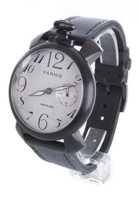 Parnis Manual Mechanical White Face Black Strap