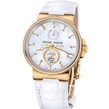 New Ladies Ulysse Nardin Maxi Marine Diver Chronometer Solid 18K Rose Gold Diamonds 266-66B/991