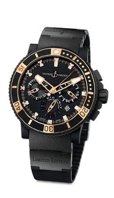 New Limited Edition Ulysse Nardin Maxi Marine Diver Black Sea Chronograph Randy " BIG UNIT " Johnson 353-95LE-3C