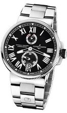 NEW MENS ULYSSE NARDIN MARINE CHRONOMETER MANUFACTURE BLACK WATCH 1183-122-7M/42