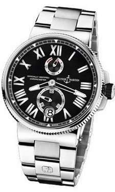 NEW MENS ULYSSE NARDIN MARINE CHRONOMETER MANUFACTURE BLACK WATCH 1183-122-7M/42