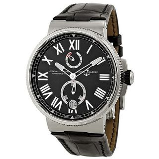 Ulysse Nardin Marine Chronometer Automatic Black Dial Black Leather 1183-122-42