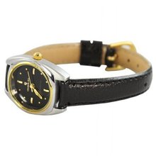 Charlie Jill  in Black Dial Black Leather Strap, Perfect Gift Idea