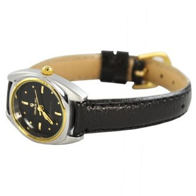 Charlie Jill  in Black Dial Black Leather Strap, Perfect Gift Idea