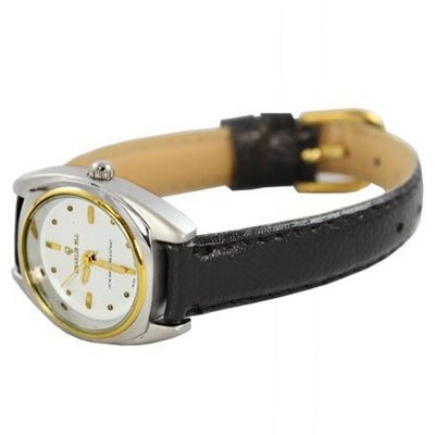 Charlie Jill  in White Dial Black Leather Strap, Perfect Gift Idea