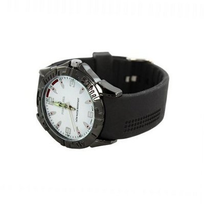 Plerre Jill 'Hevea'  in White Dial, Black Silicone Strap for Everyday Apparel