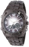 UNLISTED WATCHES UL1069 City Streets Round Analog Digital Grey Ion-Plated Case Bracelet