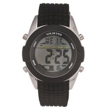 UNLISTED WATCHES UL1189 City Streets Reverse Black Digital Screen Black Bezel Strap