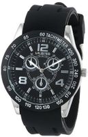 UNLISTED WATCHES UL1204 City Streets Round Silver Case Black Dial Bezel Black Strap