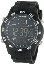 UNLISTED WATCHES UL1208 City Streets Round Digital Triple Black Strap