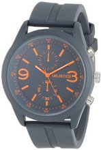 UNLISTED WATCHES UL1224 City Streets Grey Ion-Plated Case Black Dial Red Details