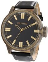 UNLISTED WATCHES UL1233 City Streets Round Antique Brown Black Dial Gold Detail
