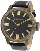 UNLISTED WATCHES UL1233 City Streets Round Antique Brown Black Dial Gold Detail