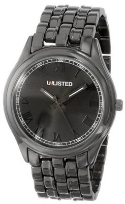 UNLISTED WATCHES UL1239 City Streets Triple Gunmetal Roman Numerals Bracelet