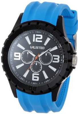 UNLISTED WATCHES UL1243 City Streets Round Black Case Dial Blue Details and Strap