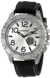 UNLISTED WATCHES UL1246 City Streets Round Silver Case Silver Dial Black Strap