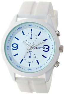 UNLISTED WATCHES UL1252 City Streets Triple White Round Analog Blue Details