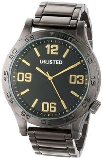 UNLISTED WATCHES UL1263 City Streets Triple Black Bracelet Gold Details