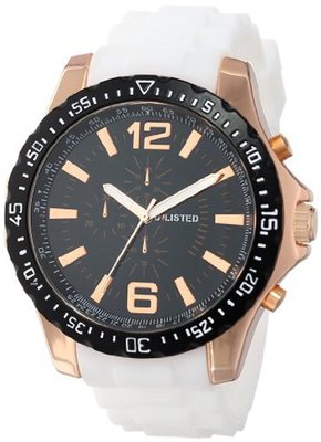 UNLISTED WATCHES UL1270 City Streets Black Dial Rose Gold Case White Strap