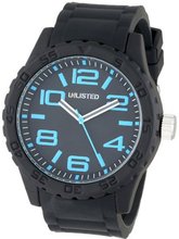 UNLISTED WATCHES UL1280 City Streets Triple Black Dial Blue Details Link Bracelet