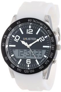 UNLISTED WATCHES UL5107KCP City Streets Round Black Digital Dial White Strap