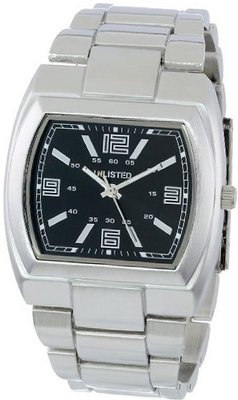 UNLISTED WATCHES UL5121 City Streets Silver Case Bracelet Black Dial