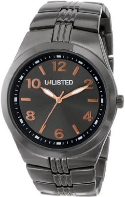 UNLISTED WATCHES UL5136KCP City Streets Grey Case Bracelet Black Dial Orange Details