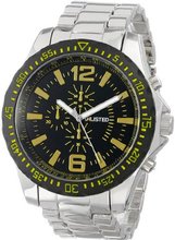 UNLISTED WATCHES UL5168KCP City Streets Silver Case Black Dial, Yellow Details Black Bezel and Silver Bracelet