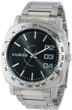 uUnlisted Watches UNLISTED WATCHES UL5118 City Streets Silver Case Bracelet Black Dial Silver Details 
