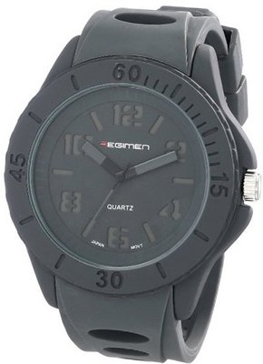 USMC Regimen RW1001 Classic Analog Stencil Dial with Gray Case and Gray Silicone Strap