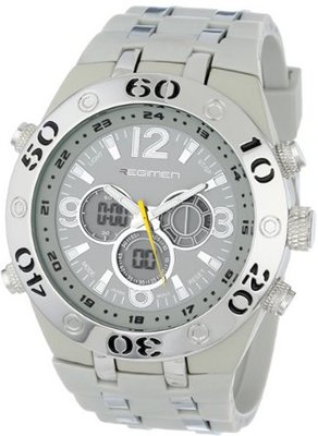 USMC Regimen RW1040 White & Silvertone Analog-Digital Chronograph