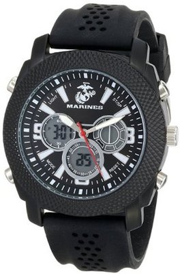 USMC Wrist Armor 37100003 U.S. Marine Corps C21 Analog-Digital Display Japanese Quartz Black