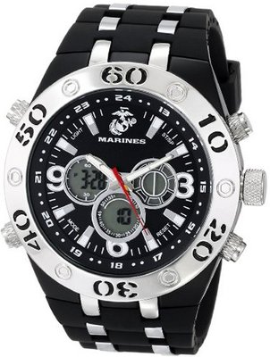 USMC Wrist Armor 37100007 U.S. Marine Corps C23 Analog-Digital Display Japanese Quartz Black