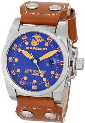 USMC Wrist Armor 37WA0112G01A Analog Display Swiss Quartz Brown